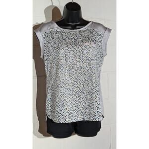 The Limited Sleeveless Top Gray Polka Dot Blouse Tank Top Small